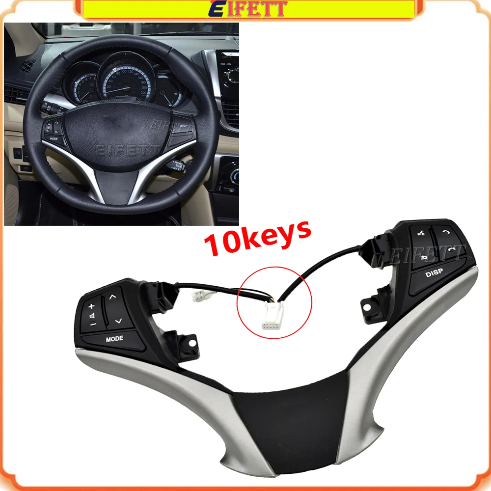 

With Blue Backlight Top Quality Multifunction Steering Wheel Combination Control Switch For Toyota Yaris Vios 2013 - 2016