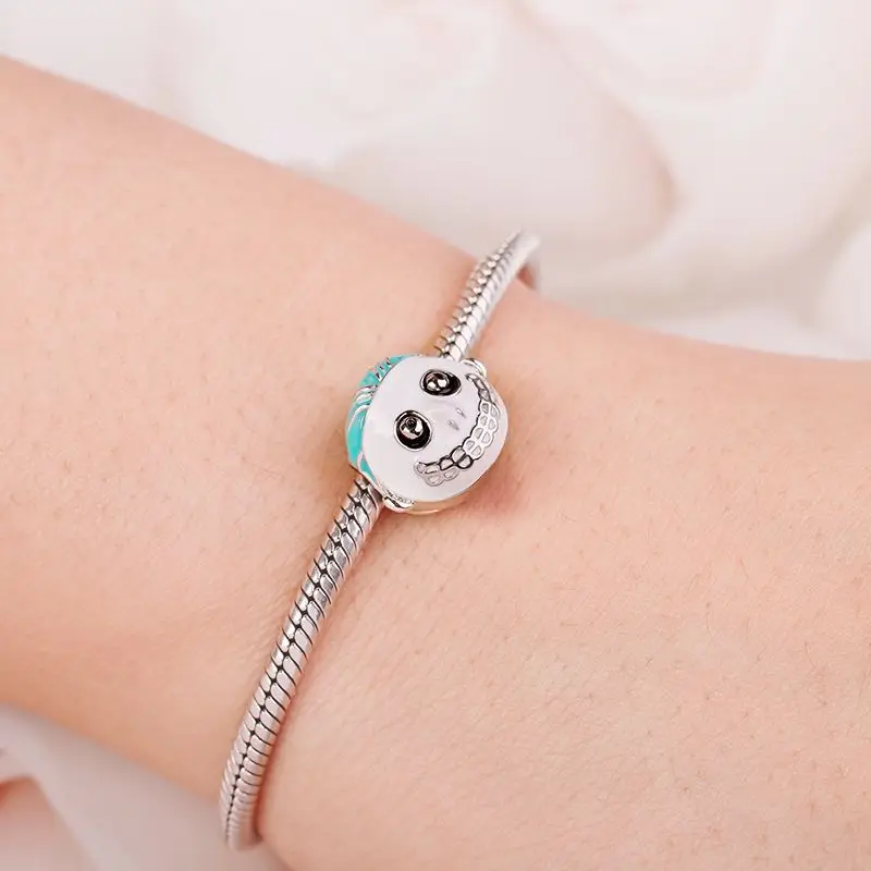 Miniso Disney 925 فضة شخصية كرتونية قناع الفيل الخرز DIY مجوهرات تناسب الأساور الأوروبية القلائد الملحقات