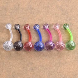 Sequin Plastic Piercing Nose Ring Navel Surgical Belly Button Rings Navel Piercing Goth Ombligo Ball Nombril