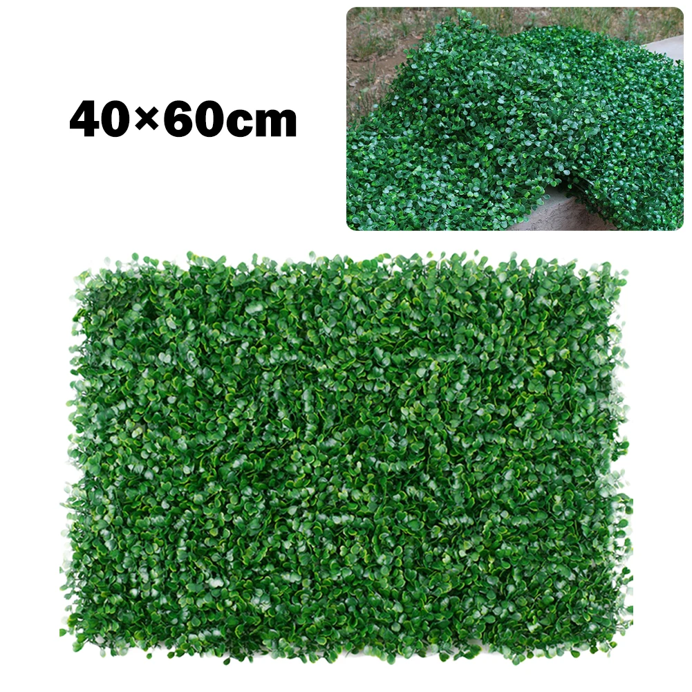 40X60Cm Dinding Tanaman Buatan Rumput Palsu Tikar Daun Pagar Rumput Tikar Panel Hijau Pagar DIY Simulasi Lumut Rumput Rumput Decro