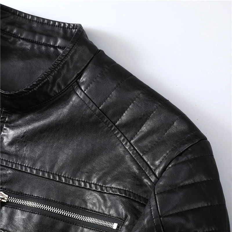 2024 leather jacket men\'s Pu letter embroidered fashionable motorcycle jacket top brand winter retro luxury new uomo plein