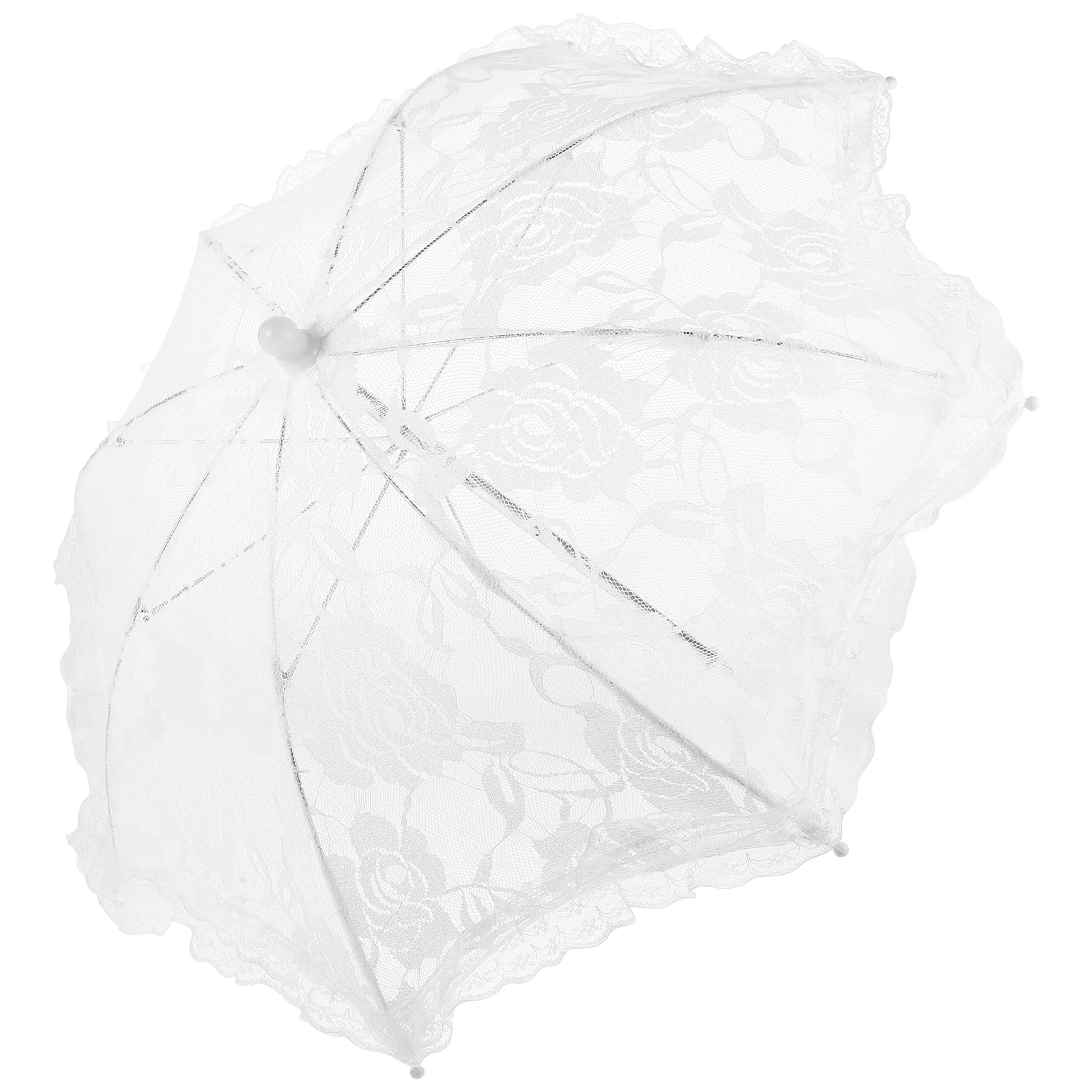 Lace Umbrella Ornaments for Kids Umbrellas Tea Party Parasol Vintage Women Props Fancy White Travel Girl Festival