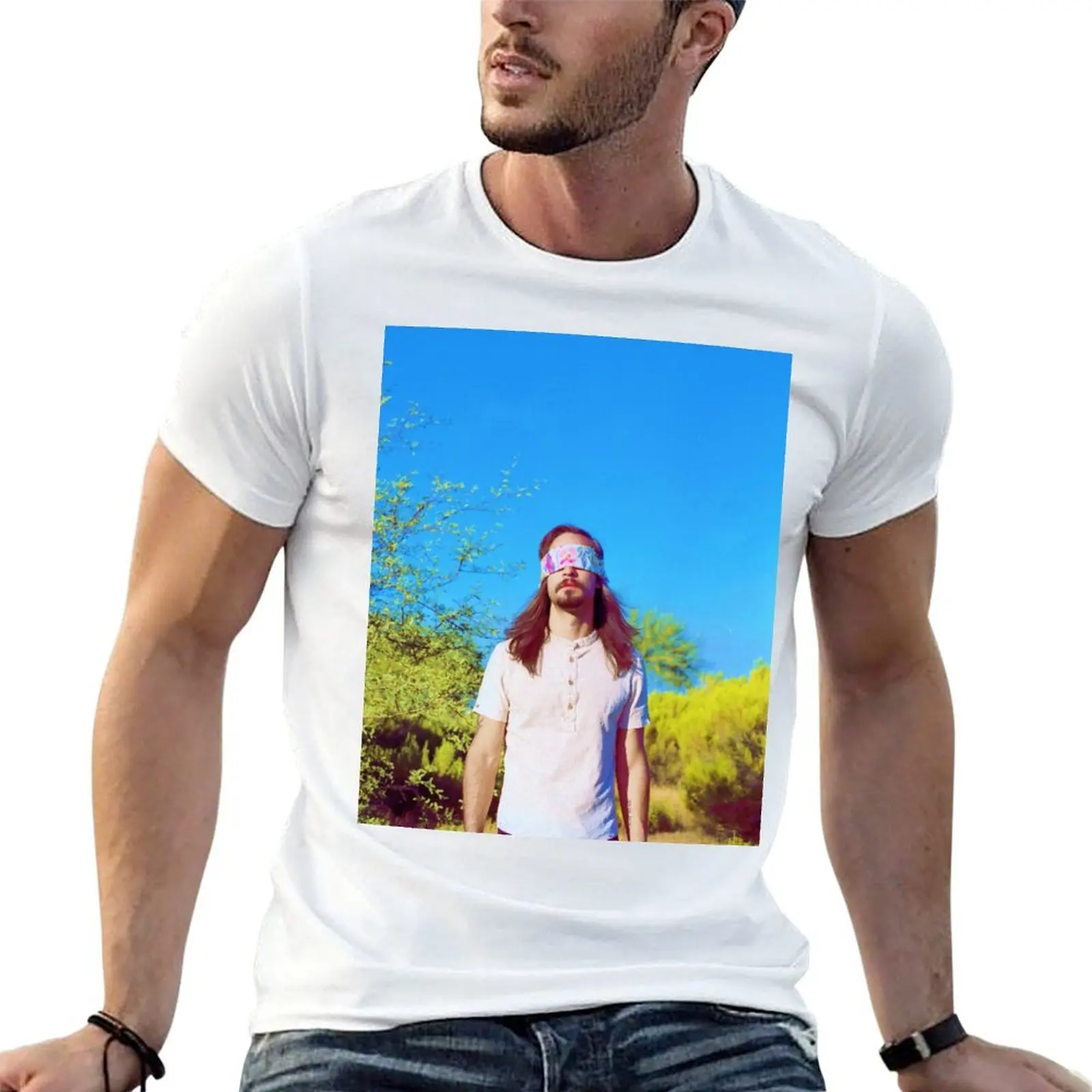 Blindfold T-Shirt Art Pattern Printed Casual Top
