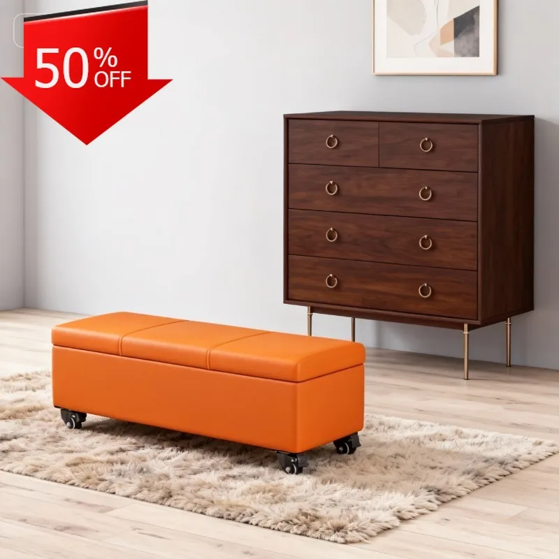 Magasin extérieur ordinaire en cuir Pouf transformateur bancs clôtures de jardin extérieures bancs pliants portables comptoir stockage Kadax