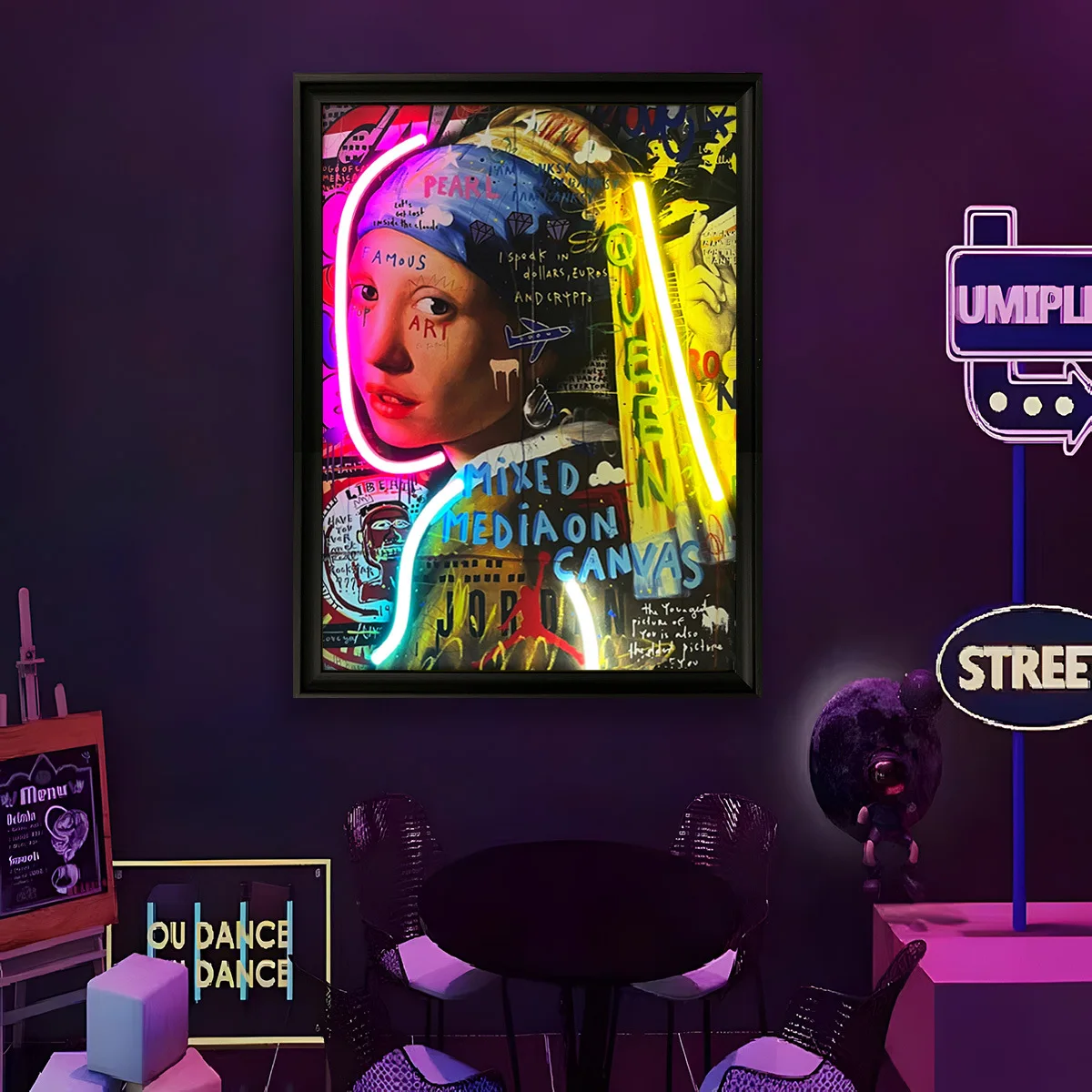 

Retro Wall Painting Art Posters USB Powered Funny LED Neon Light Music Studio Bar Party Gaming Room Bedroom Home Decoration Gift