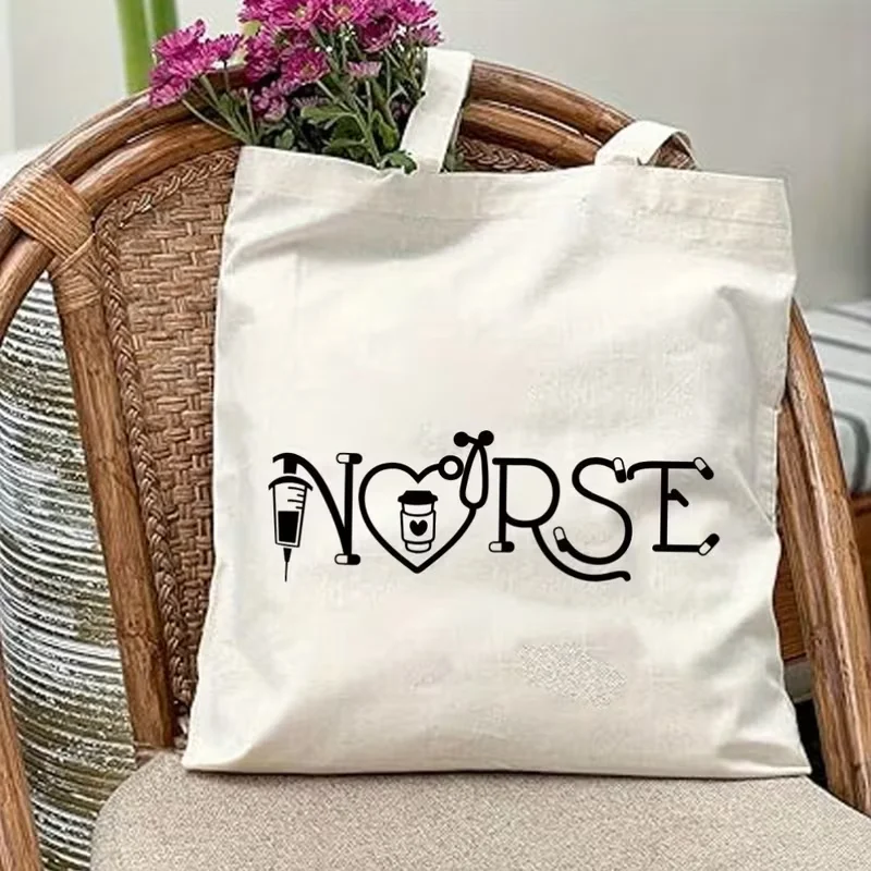 

Reusable Nurse Inspired Tote Bag Eco Friendly Nurses Life Themed Bag for Hospital Commute Travel School and Daily Essentials
