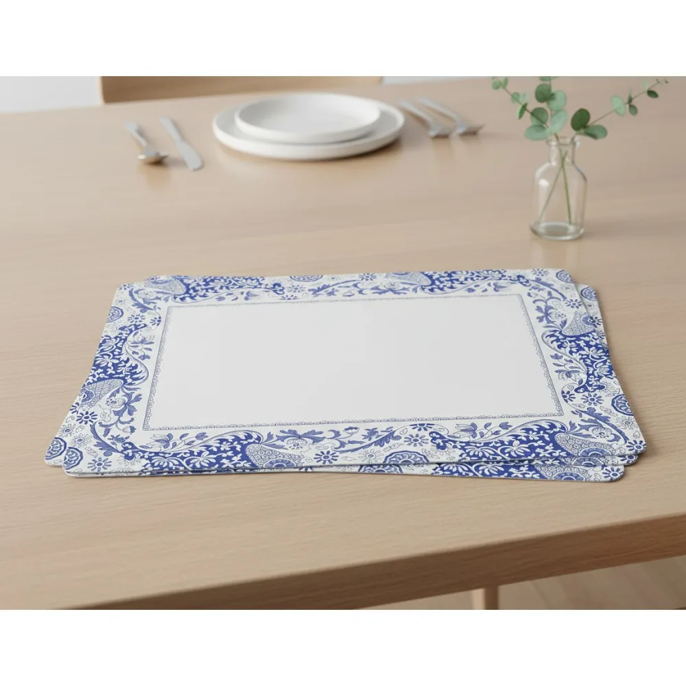 Italian Style Placemats Set of 4 - Heat & Stain Resistant Table Mats with Cork Backing for Modern Dining