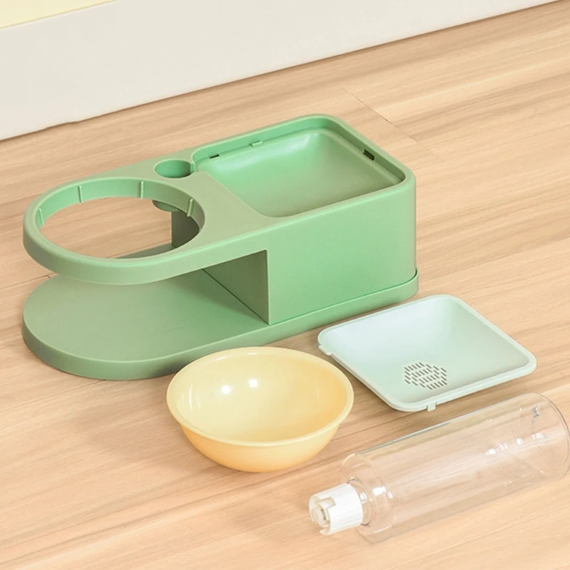 2 in1 Pet Tableware Dog Water Bowl Water Dispenser Set Elevated-Bowl Water Fountain
