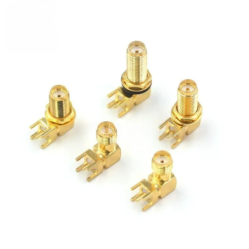 5pcs/lot SMA-KWE Right Angle Series PCB Right Angle Female connector PCB Mount Right Angle Connector RF Coaxial Adapter