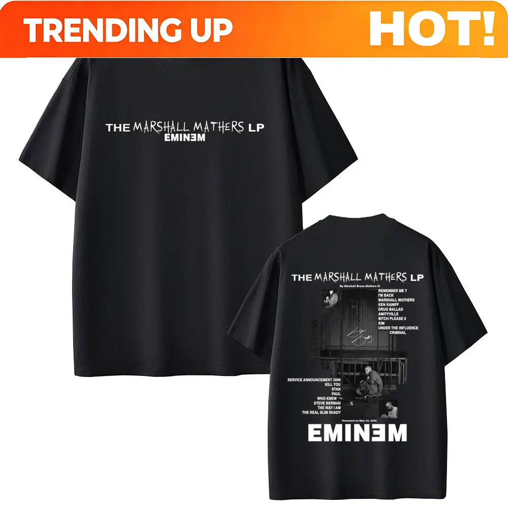 Rapper Eminem 2000 Album Graphic T-shirt Men Women Clothing Hip Hop Fashion Oversized T-shirts Men's Cotton Vintage Tee Shirt