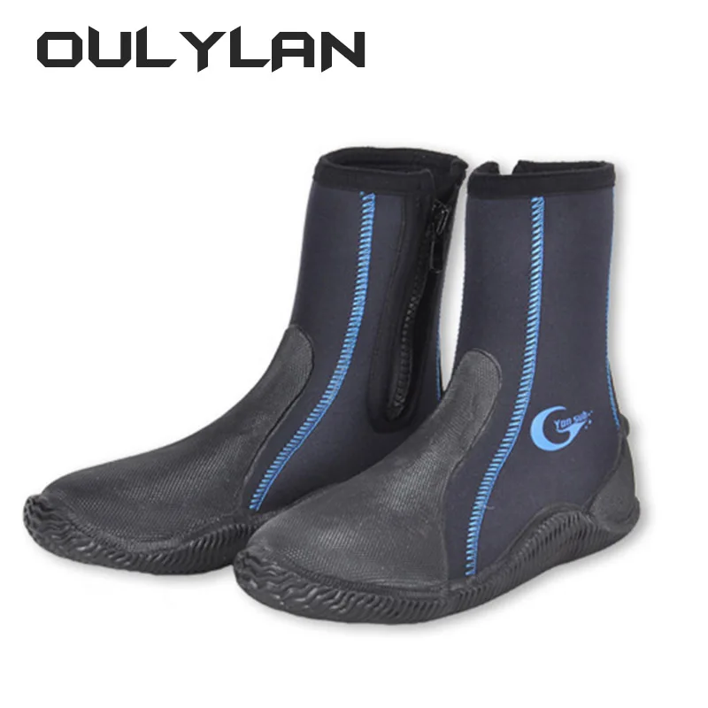 

Oulylan 5mm Neoprene Dive Boots Wetsuit Boots with Side Zipper for Men Women Snorkeling Scuba Diving Water Sports Accessories