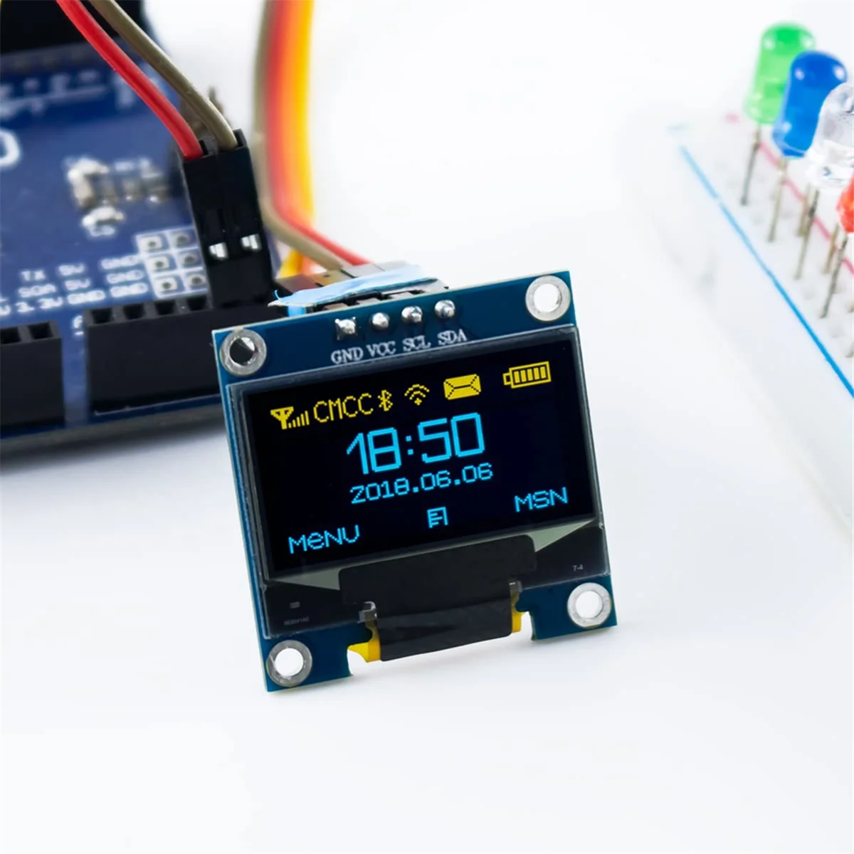 Modul Display I2C OLED 5 buah 0.96 inci UNTUK Arduino Raspberry PI 128x64 Pixel IIC Serial modul tampilan bercahaya