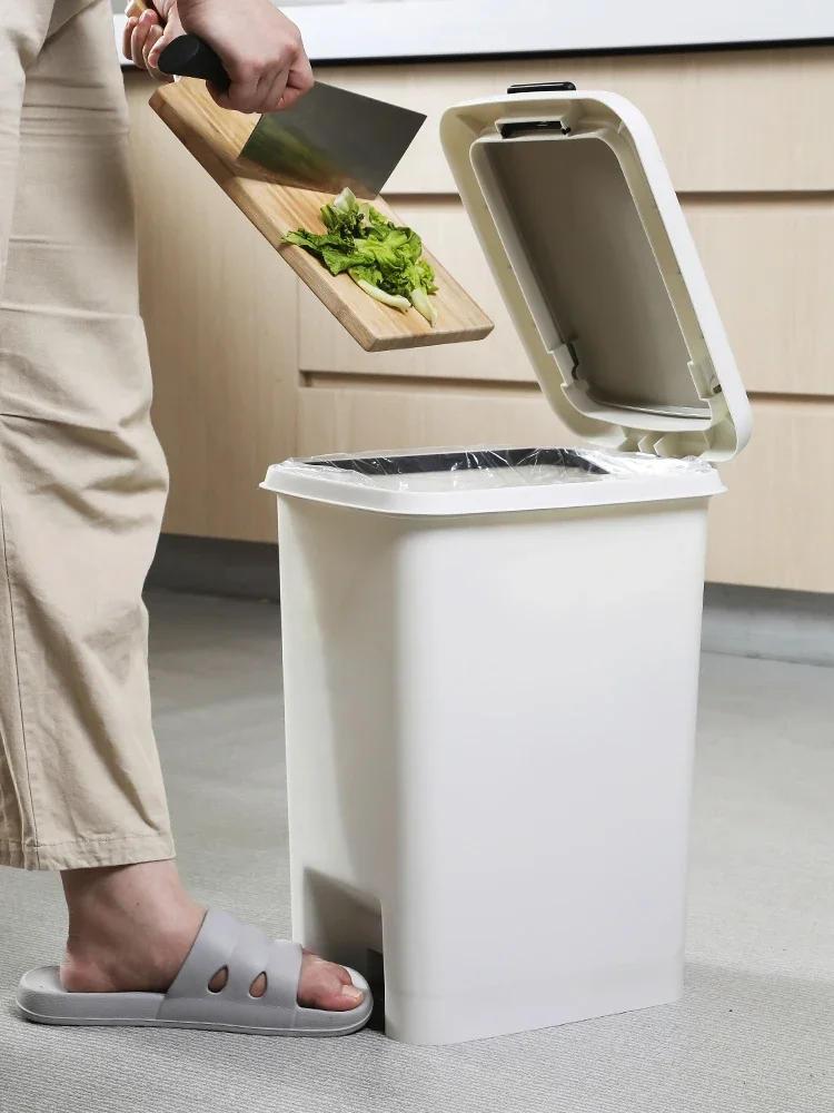 XK Trash Can with Lid Household Pedal Toilet Living Room and Kitchen Large Capacity Toilet