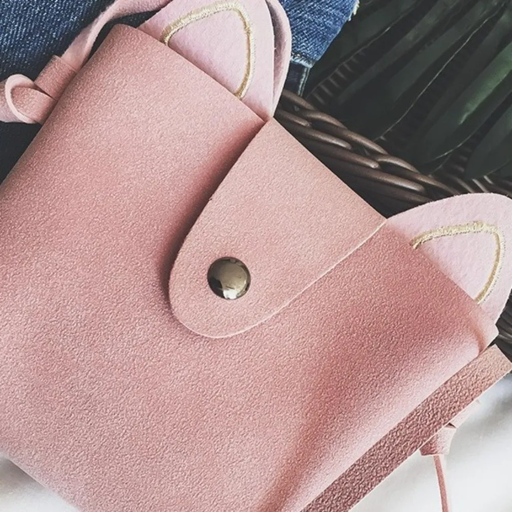 Fashionable Mini Crossbody Bag Frosted Leather Cat Pattern Shoulder Bag Large Capacity Messenger Bag Girl Children - view 3