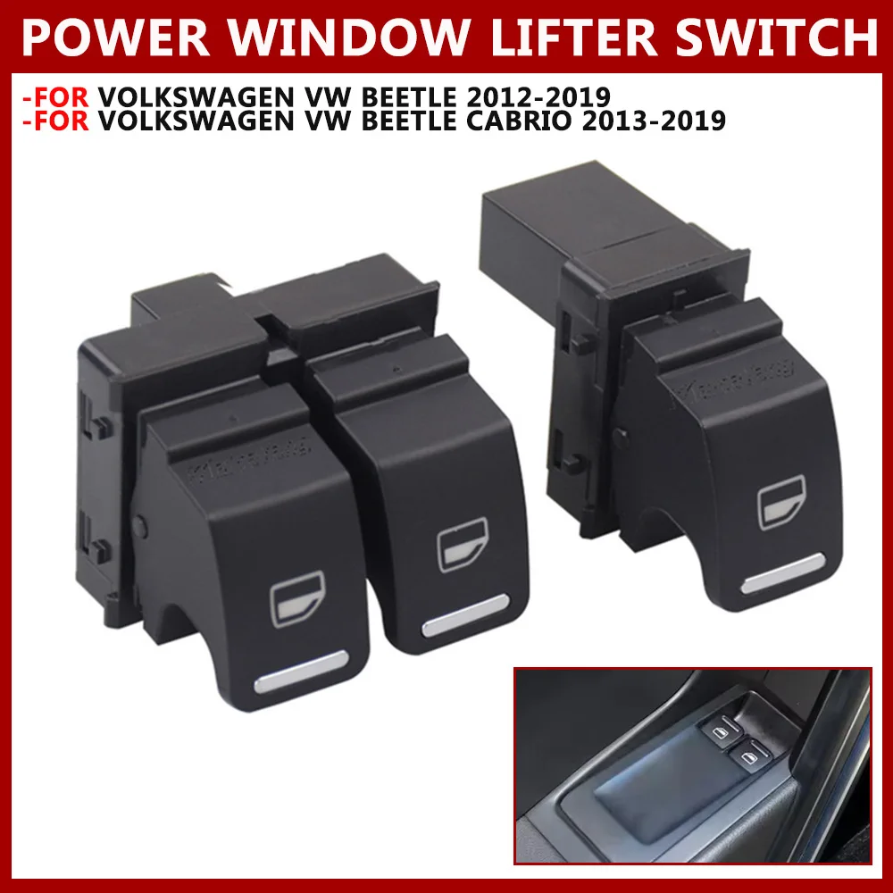 Interruptor elevador de ventanilla eléctrica lateral para conductores de coche 5C5959857A 5C5959855A para Volkswagen VW Beetle 2012-2019 Cabrio 2013-2019