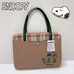 Borsa per Laptop Snoopy da 14 pollici custodia per Notebook con ricamo di cartoni animati per borsa a tracolla per Computer Macbook Air Pro