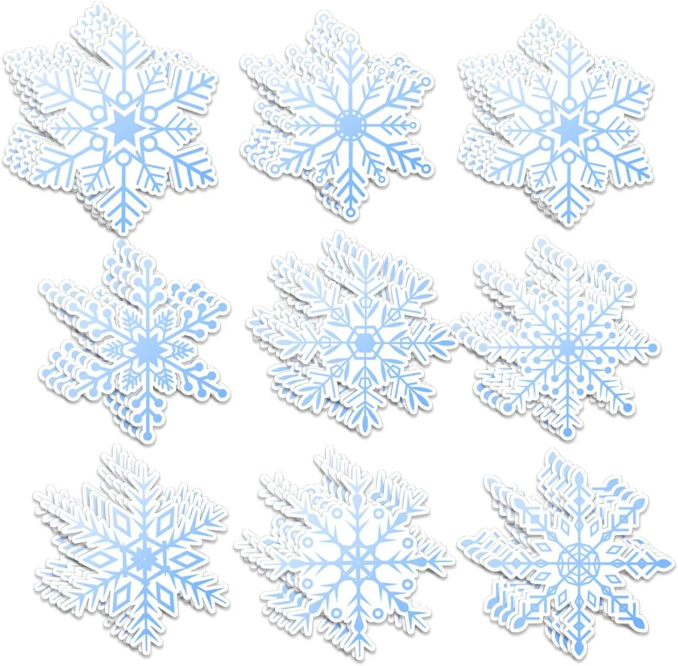 

Снежинки вырезы 45 шт. Рождественские синие высечки в форме снега Pape Сезонные зимние акценты именные бирки для проектов DIY Craft