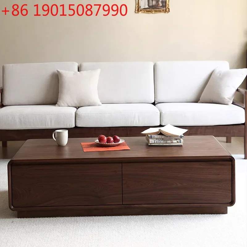 

Wood Living Room Coffee Table Storage Clear Square Low Balcony Nordic Side Table Modern Minimalist Mesa Centro Salon Furniture