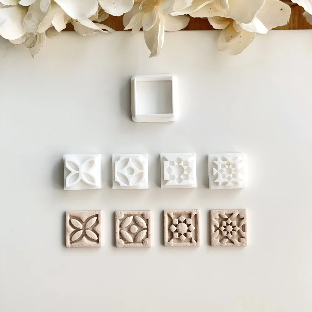 Image of 5 Stück aufwendig gemusterte, blumenförmige Tonformen, Ton-Schneideformen, Werkzeuge für DIY-Ohrringe, Schmuck, handgefertigte Kunstwerke