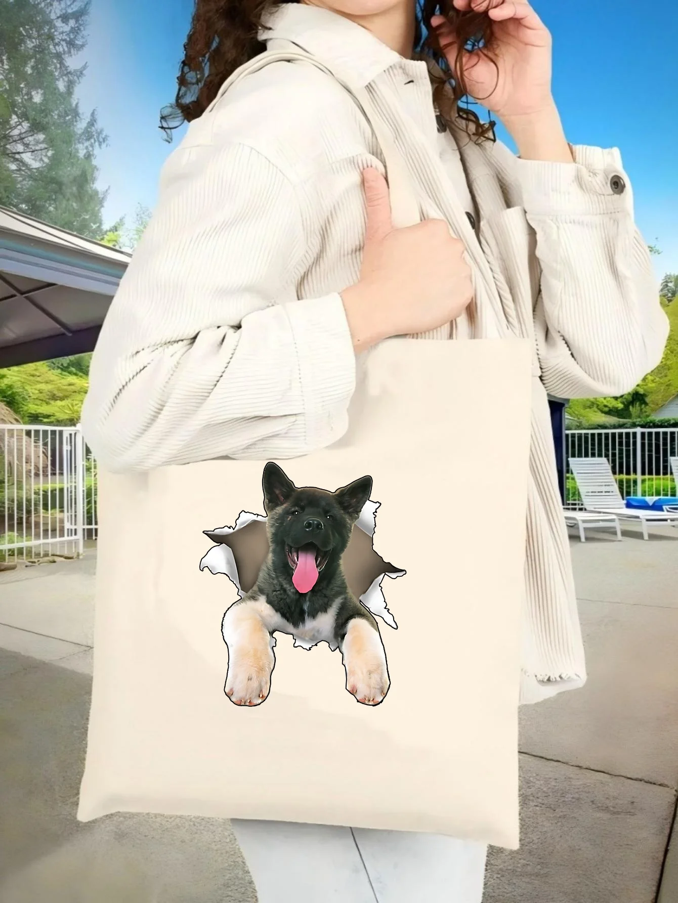 

Сумка-тоут Akita 2026: Новинка, унисекс, из холщовой ткани, вместительная, прочная, многоразовая, многофункциональная, на плечо, для повседневного использования/путешествий