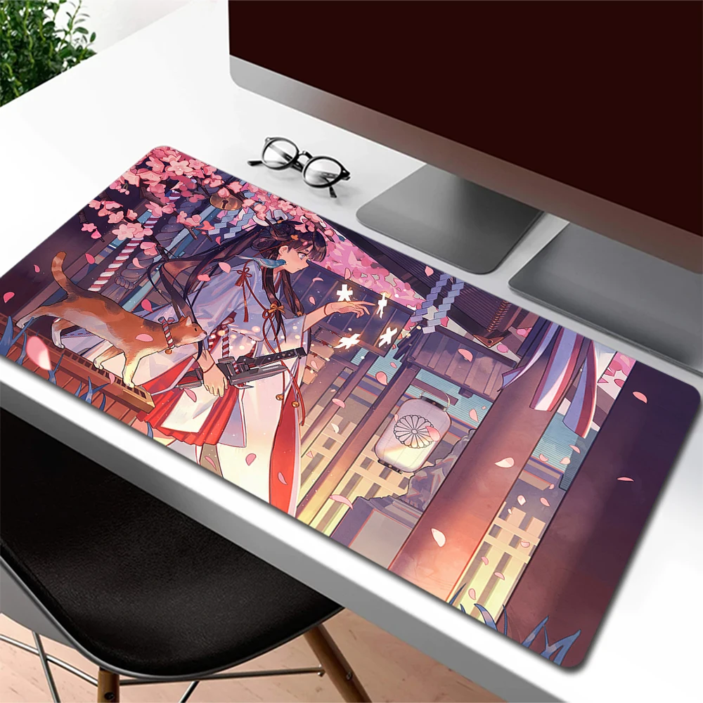 

Large Gaming Mouse Pad Locking Edge Mousepad Gamer Cute Anime Girl Mousepad Laptop Notebook Desk Mat 900x400mm Art Keyboard Pad