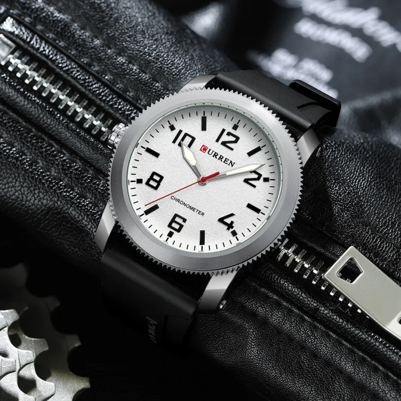 นาฬิกาควอทซ์8454ของผู้ชายนาฬิกาลำลองแบบกลางแจ้งกันน้ำสำหรับผู้ชายแฟชั่นแบบเรียบง่าย