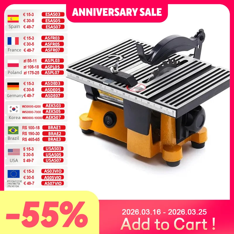 ALLSOME 220V Multifunction Mini Bench Saw For Cutting Wood Copper Aluminium 4\