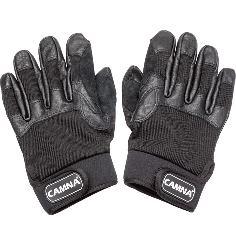 

Leather Rappelling Gloves, Breathable Wear‑Resistant Gloves for Outdoor Tactical Rescue, Caving & Rope Descent