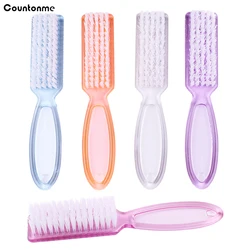 10Pcs Cleaning Nail Brush Multifunctional Brushes Clear Plastic Handle Grip Remover Scrubbing Pedicure For Manicure Tools