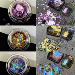 6Colors Aurora Crystal Opal Glitter Sequins Untra-Thin Chameleon Aurora Nail Flakes DIY Irregular Mermaid Aurora Manicure Sequin
