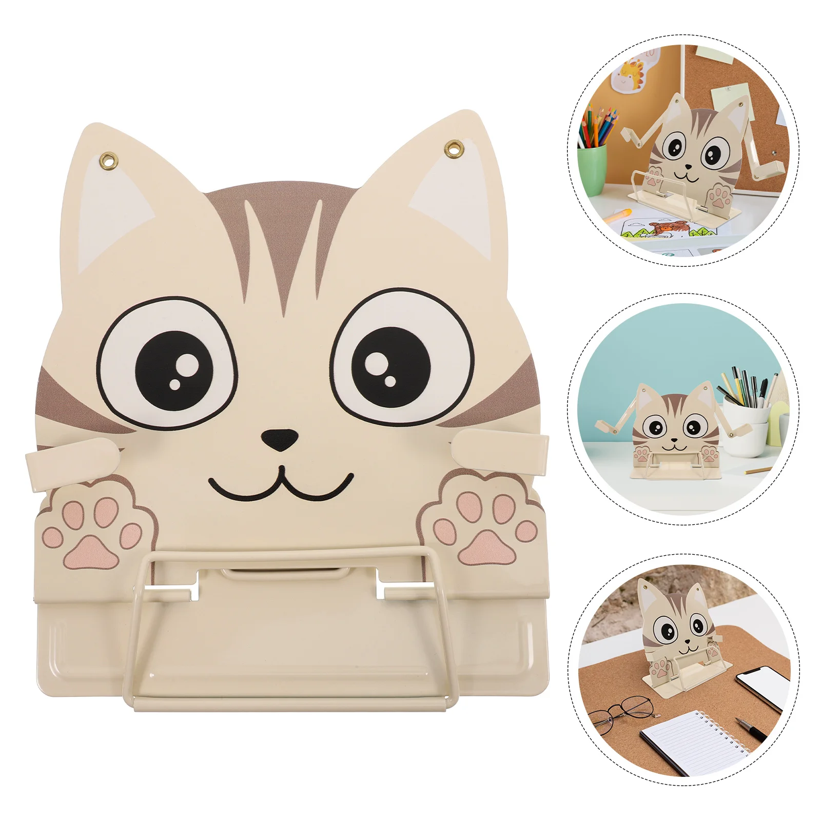 

Reading Bookstand Cute Cartoon Animal Metal Book Holder for Desk Portable Reading Recipe Music Desktop Bookstand