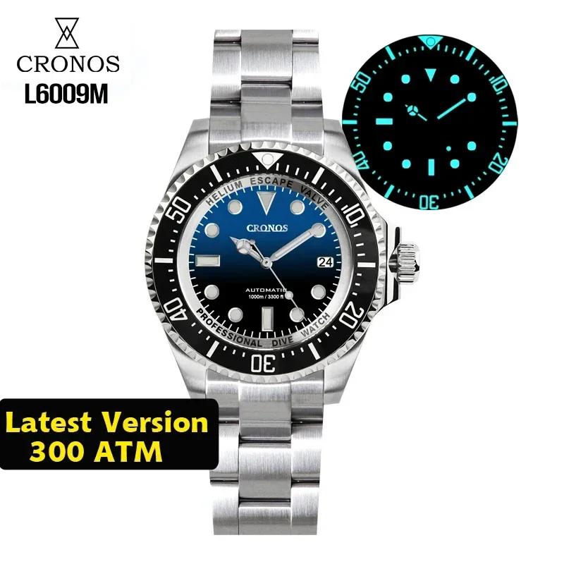 Cronos L6009M Professional Diver Watch Waterproof NH35 Automatic Mechanical Sapphire Crystal Luminous 44mm Luxury Wristwatch