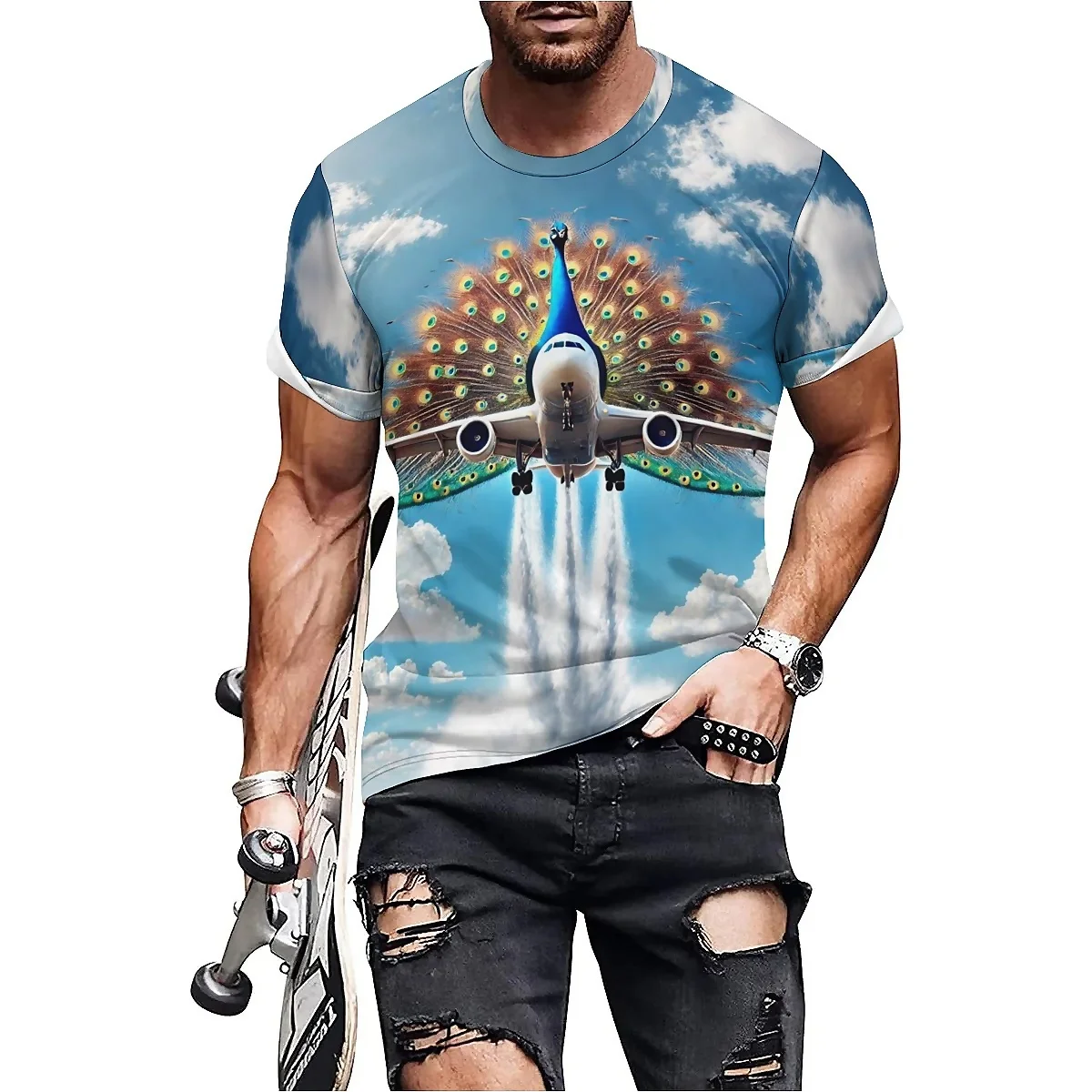 

Hawaiian Style Fun Pattern Men's 3D Printed Short Sleeve T-Shirt - Youth Party Style
