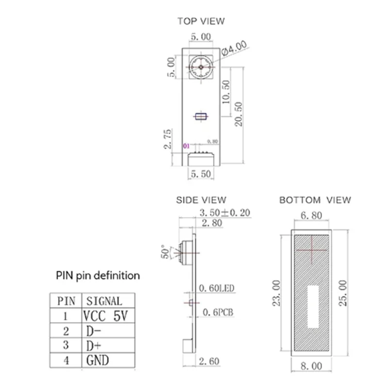 

Advanced 30W Pixel USB2.0 OV7675 Camera Module + USB Cable For Laptop Camera Module, Easy Install Easy To Use