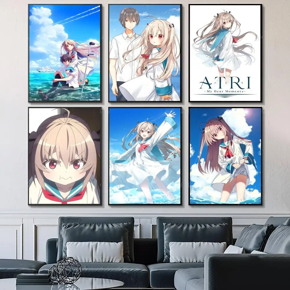 Anime Game A-ATRI My Dear Moments Posters Fancy Wall Sticker for Living Room Bar Decoration Wall Decor