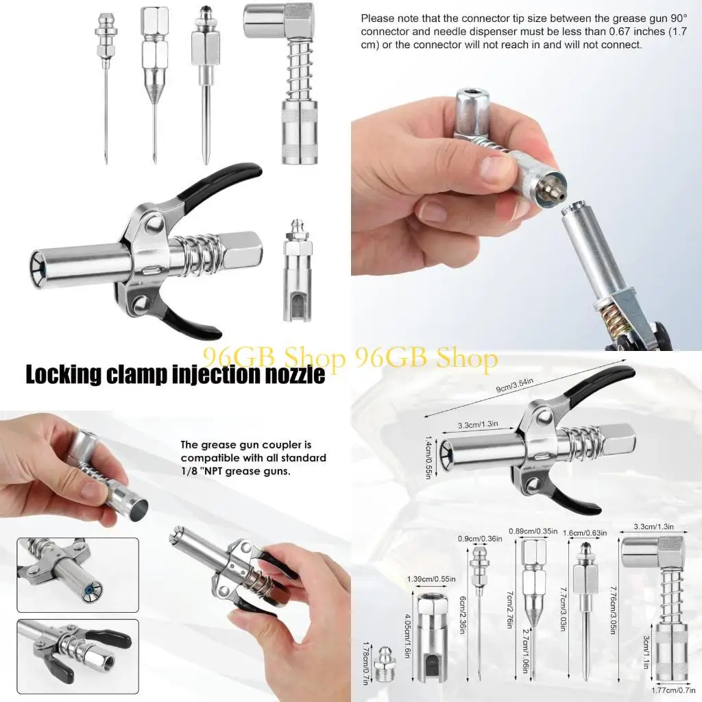 

96GB Professional Grease Lubrication Application with 90 Degree Needle Nozzle Suitable for Machinery Maintenance Workshop Use