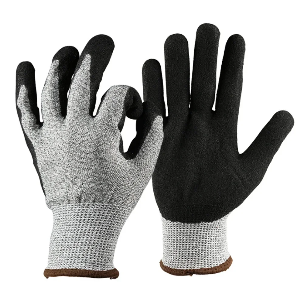 Guantes resistentes a los cortes 3D, manoplas protectoras lavables y duraderas para construcción y jardinería, Nivel 5, 1 par