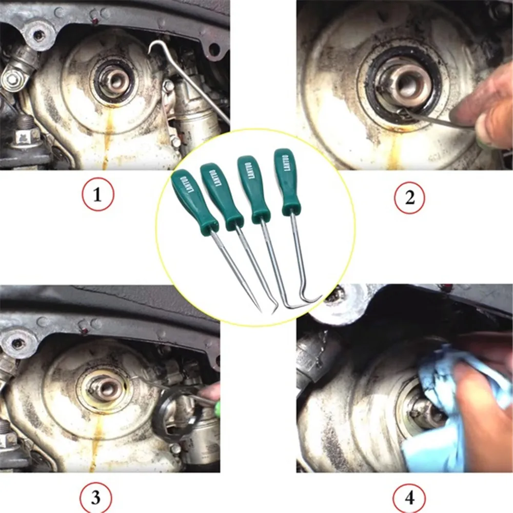 Car Oil Seal Screwdrivers Set, Auto Veículo Escolha Ganchos, Geral-Encanadores Ferramentas Mecânica Oficina, 135 milímetros, 4Pcs