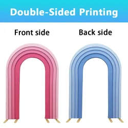 Open Arch Backdrop Frame, Double Arch Frame, Customizable Cover, Floral Balloon Arch Decoration for Wedding Site, Party