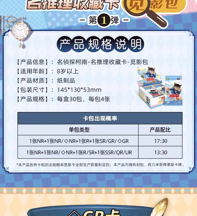 KAYOU Genuine Detective Conan Card Name Reasoning Reveal Package Halloween Theme Kuroba Kaito Anime Collection Cards Toys Gifts