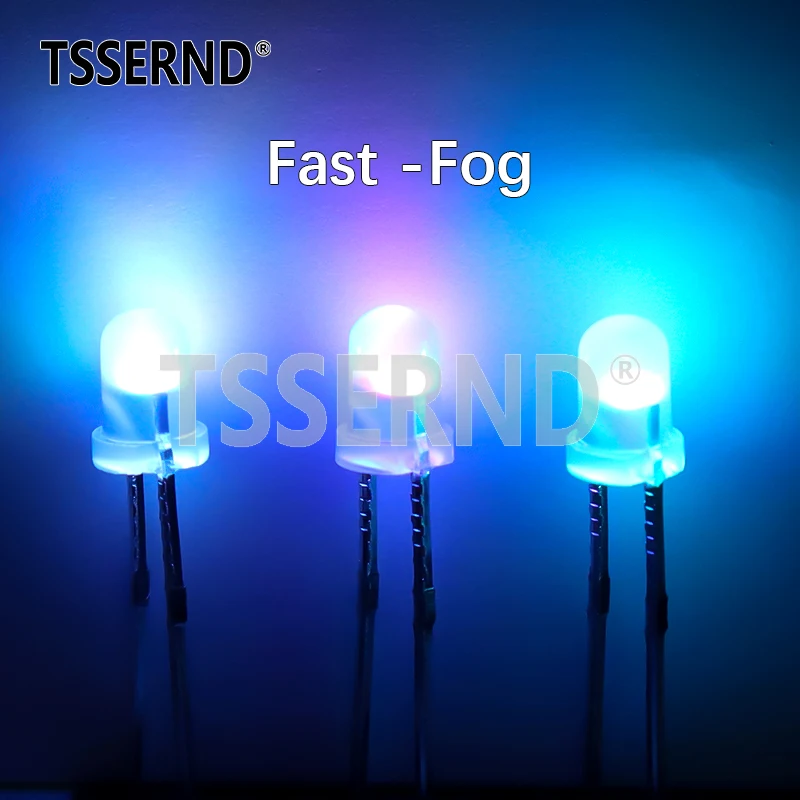 50pcs F3 3mm Fast / Slow RGB Flash Red Green Blue Rainbow Multi Color Flashing Light Emitting Diode Round LED Full Color DIY