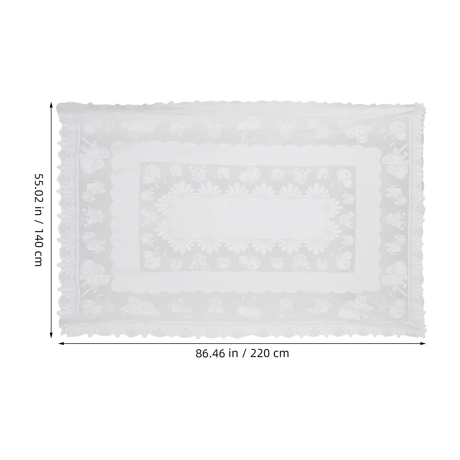White Lace Christmas Tablecloth Rectangle 140x220cm Polyester Table Cover Wedding Holiday Party Dining Room Table Decor Overlay