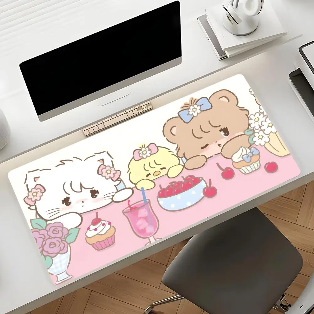 Artistic style mikko illustrations Mouse Pad Waterproof Non-Slip Large Gaming Mat with Stitched Edge