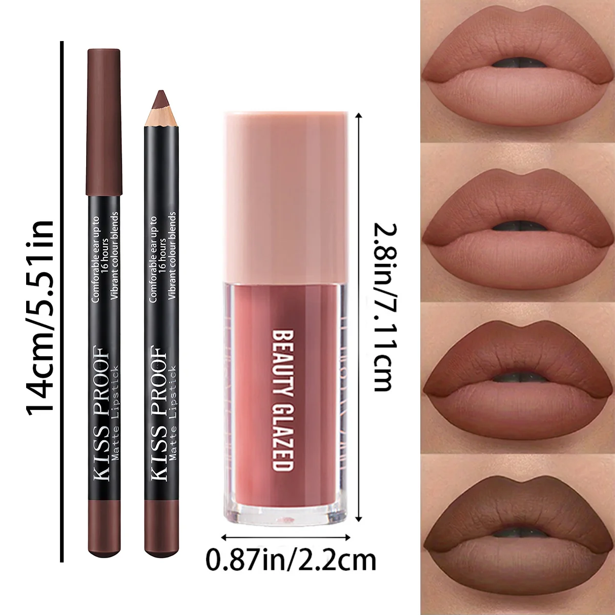 2 ピース/セットリップライナーリップオイルセットマットベルベット口紅リップグレーズセットリップコンボリップオイル長期的な防水リップメイク