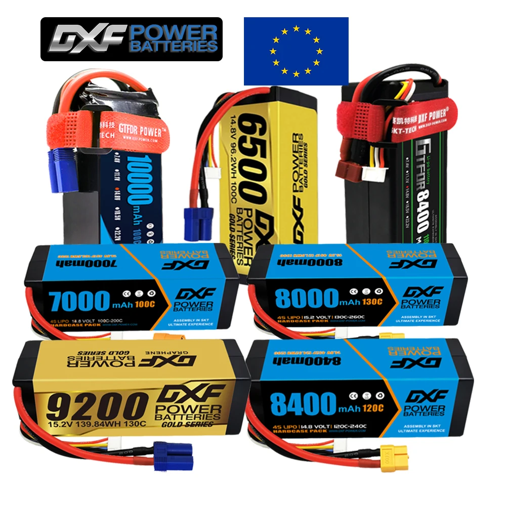 

DXF 1/2 шт. HV Lipo 4S аккумулятор 14,8 В 15,2 В 6500 мАч 7000 мАч 8000 мАч 8400 мАч 9200 мАч 10000 мАч для RC 1/10 Buggy Arrma XXMAX Car