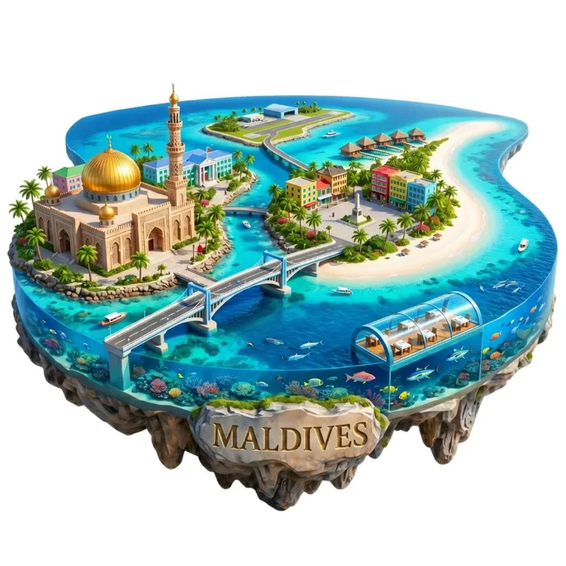Maldives Metal Fridge Magnets Metal Korea Seoul Souvenirs Australia Canada Dubai Malaysia Norway Fridge Stickers Birthday Gifts