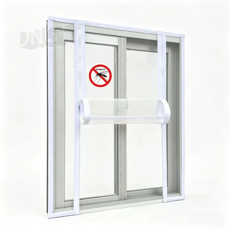 White/ Black / Grey Zipper Mosquito Net Window Screen Self-Adhesive Anti Mosquito Mesh Home Bedroom Insect Fly Prevention
