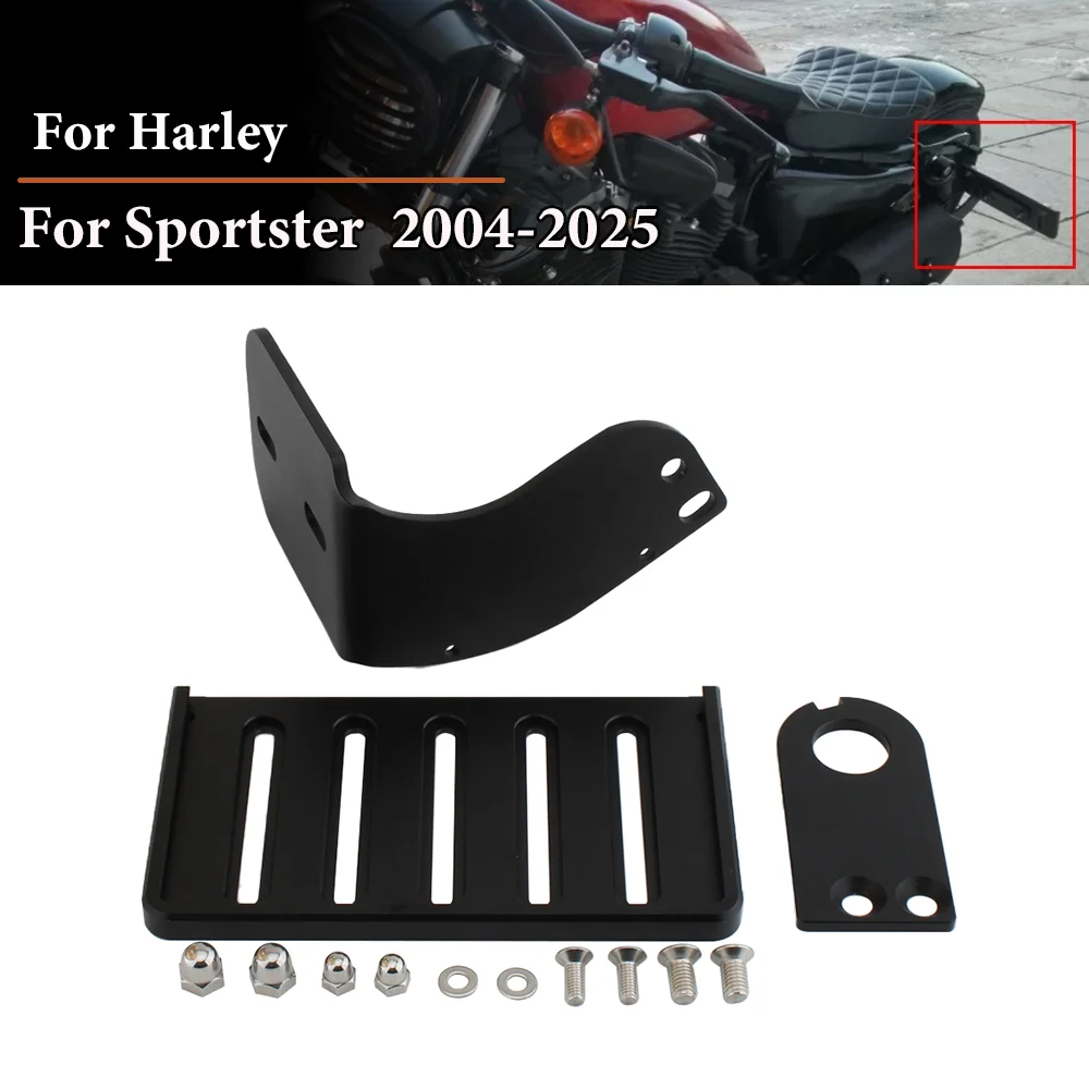 

Motorcycle Side License Plate Frame Holder Bracket Kit For harley Sportster 2004-2025 Softail 2004-2017