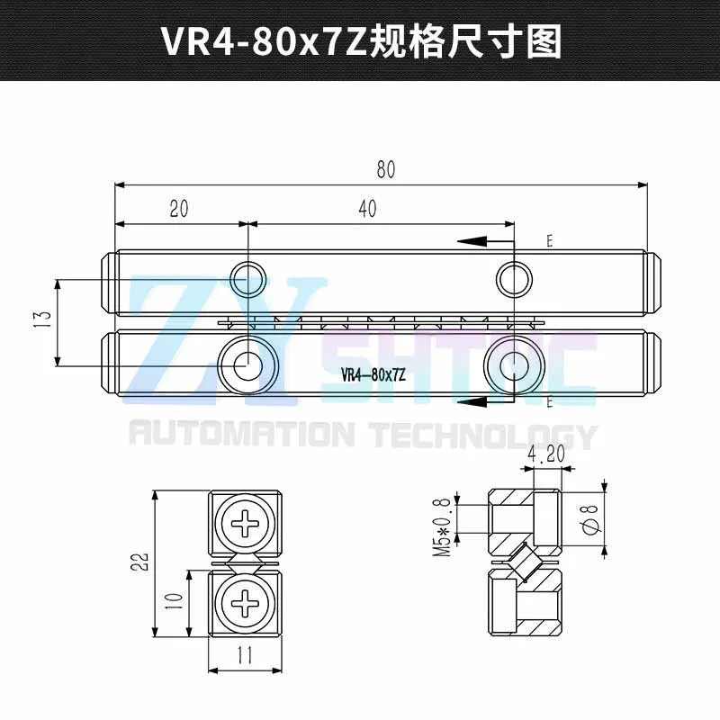 VR4-120x11Z VR4-80 VR4-160 VR4-200 VR4-240 VR4-280 VR4320 VR4360 Cross Roller Guide VR4120 Precision Linear Motion VR4080 VR4200