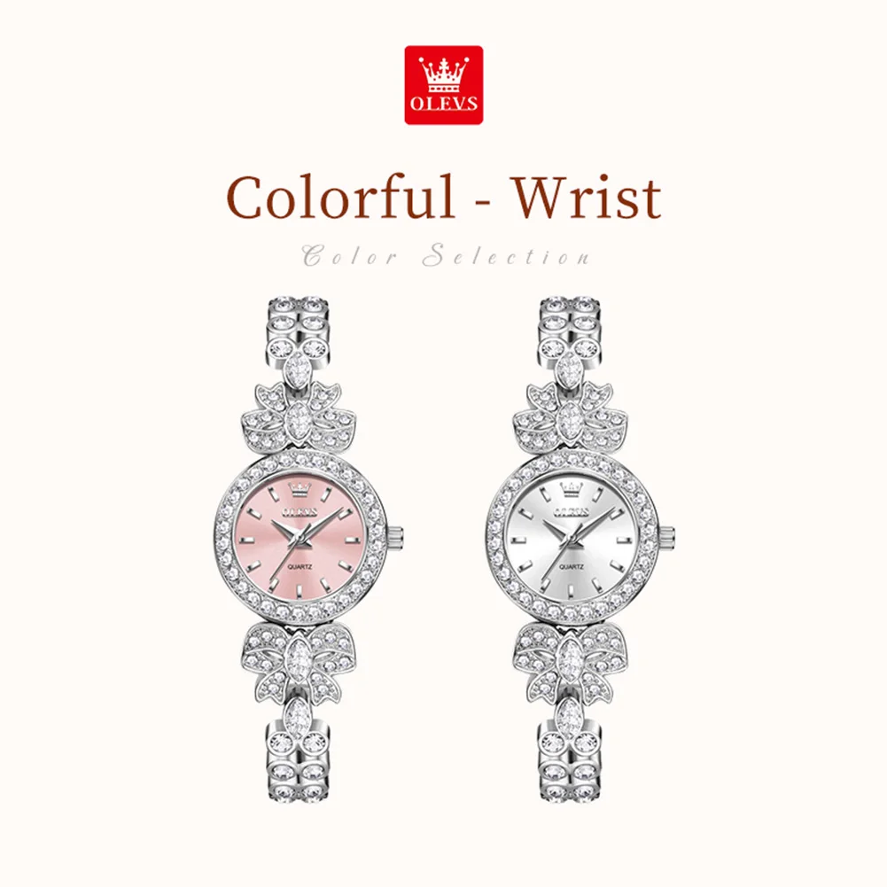 OLEVS 5887 Frau Uhren Elegante Original Quarzuhr Wasserdicht Leuchtende Uhren Für Frau Geschenk Diamant Strap Reloj Mujer